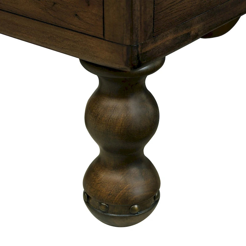 Solid Wood End Table, Rectangle 23.6 inch Narrow Side Table with Drawer, Vintage Bedside Table Nightstand for Small Spaces