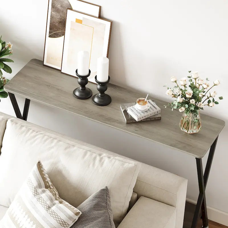 Entryway Table, Narrow Console Table, Wood Sofa Table