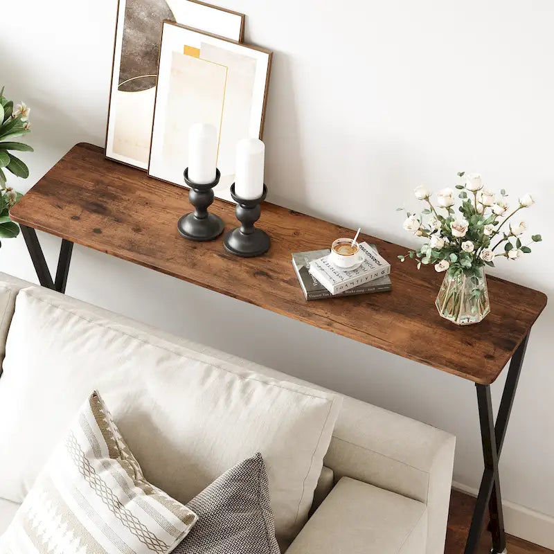 Entryway Table, Narrow Console Table, Wood Sofa Table