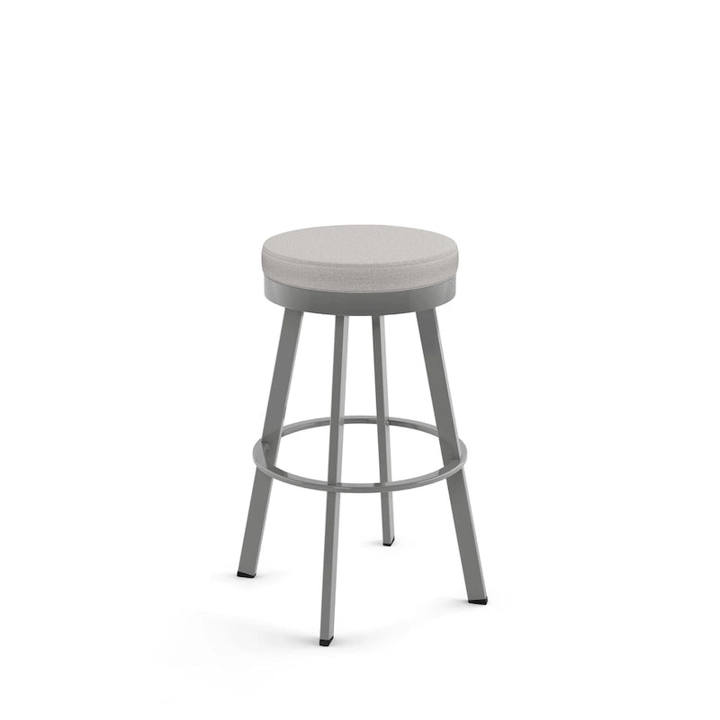 Round Padded Swivel Bar Stool Backless Counter Height with Metal Frame