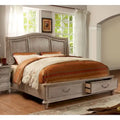 Wury Rustic Grey Solid Wood 2-Drawer Platform Bed by Furniture of America
