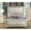 Furniture of America Gevi Modern Gold Faux Leather Padded Panel Bed