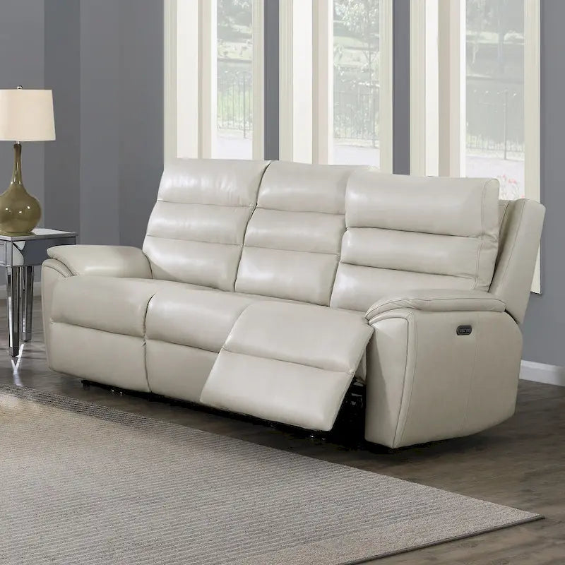 Steve Silver Durham Ivory Top Grain Leather Power Sofa