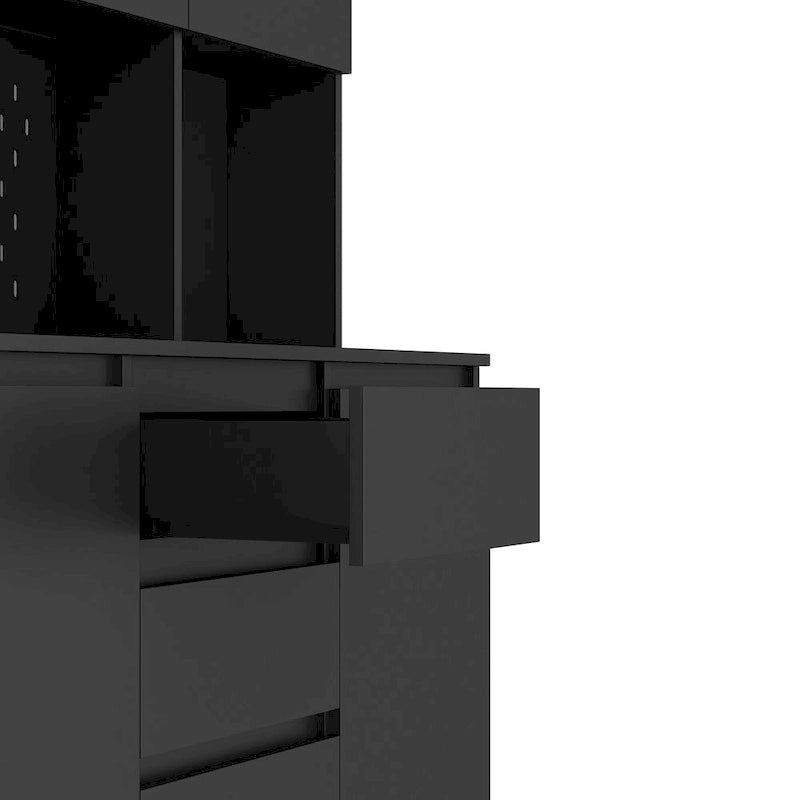 74 Freestanding Kitchen Pantry Cabinet Cupboard with 6 Doors,3 Shelves and 2 Drawer, Laundry Room Storage