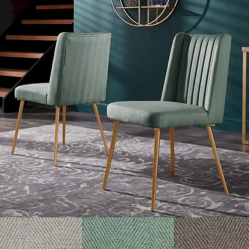 Jose Gold Finish Fabric Dining Chair (Set of 2) by iNSPIRE Q Modern