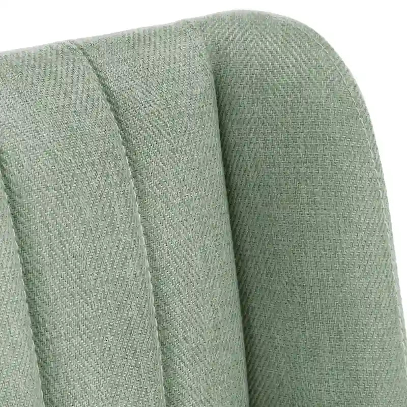 Gold Finish Herringbone Fabric Upholstered Dining Chair with Ridged Back