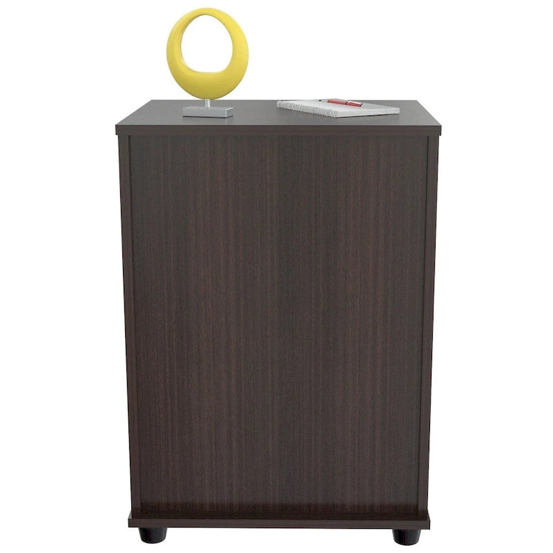 3-Drawer Espresso File Cabinet with Locking System and Chrome Handles