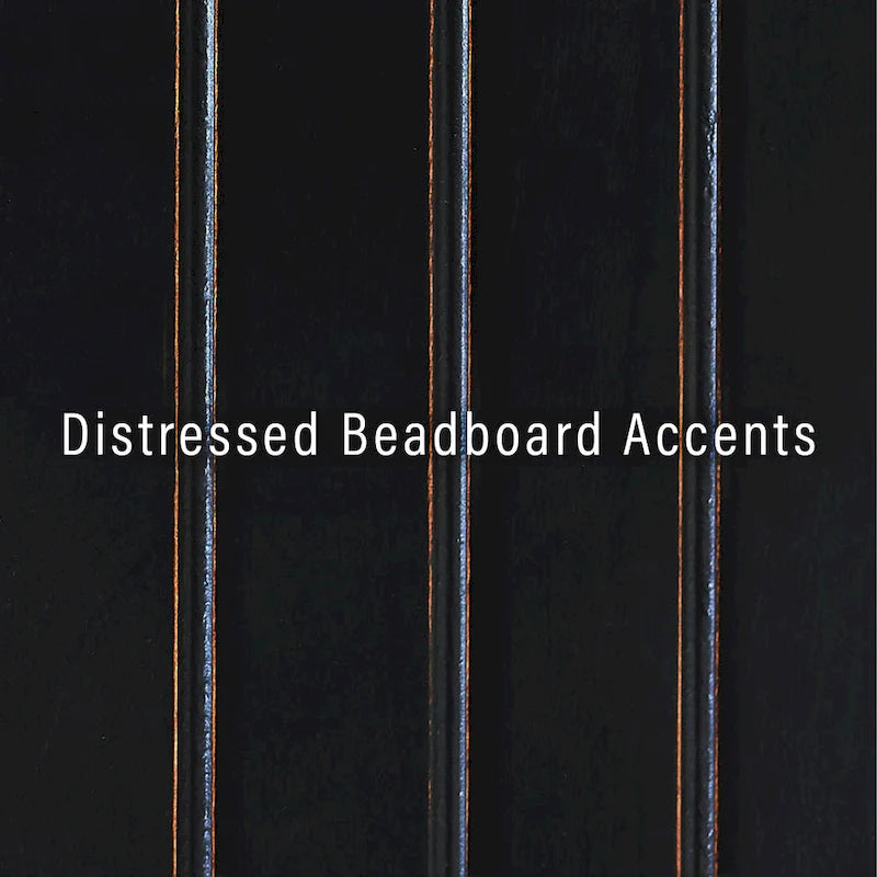 Distressed Black Freestanding Kitchen Pantry Cabinet with Adjustable Shelves and Deep Drawer