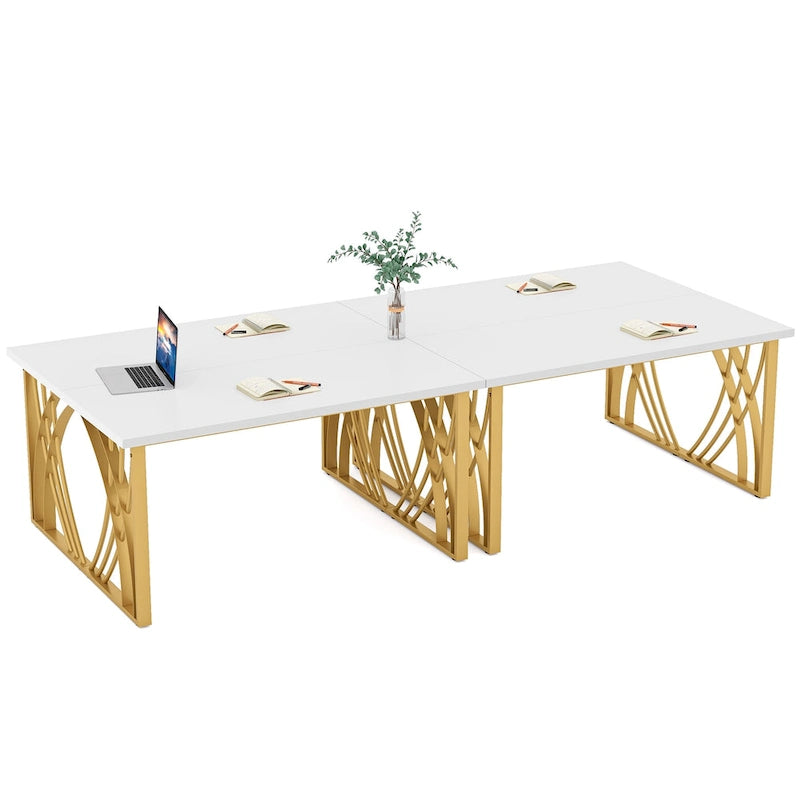 55 inch Modern White Computer Desk