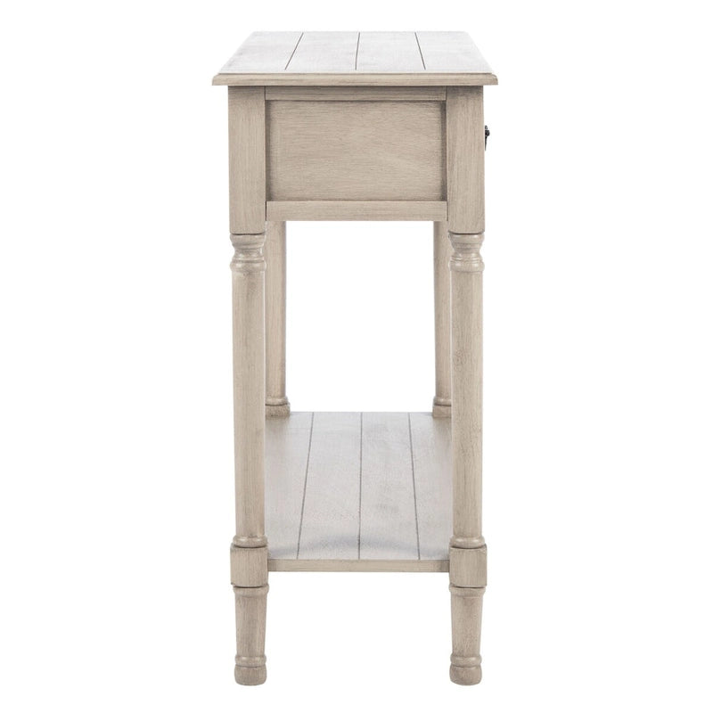 Classic Two-Drawer Console Table with Open Bottom Shelf White