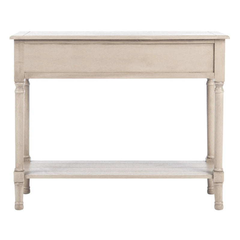 Classic Two-Drawer Console Table with Open Bottom Shelf White