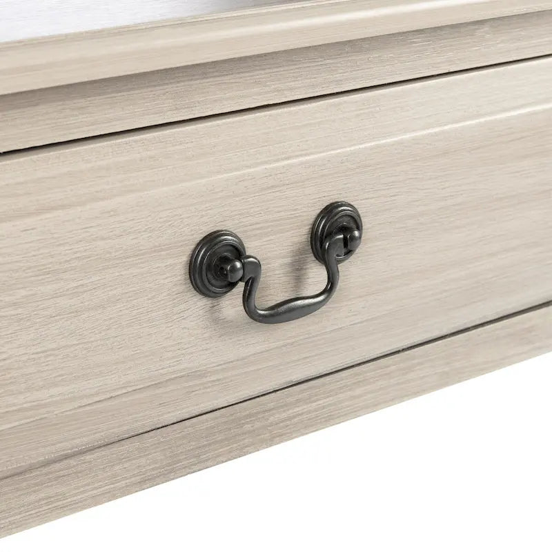 Classic Two-Drawer Console Table with Open Bottom Shelf White