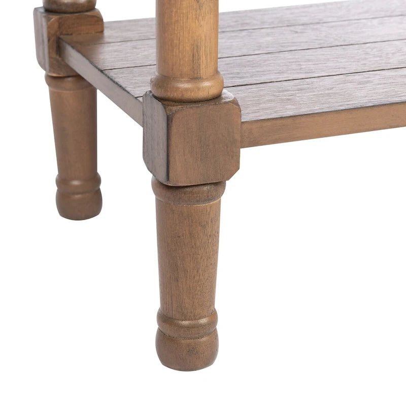 Classic Two-Drawer Console Table with Open Bottom Shelf White