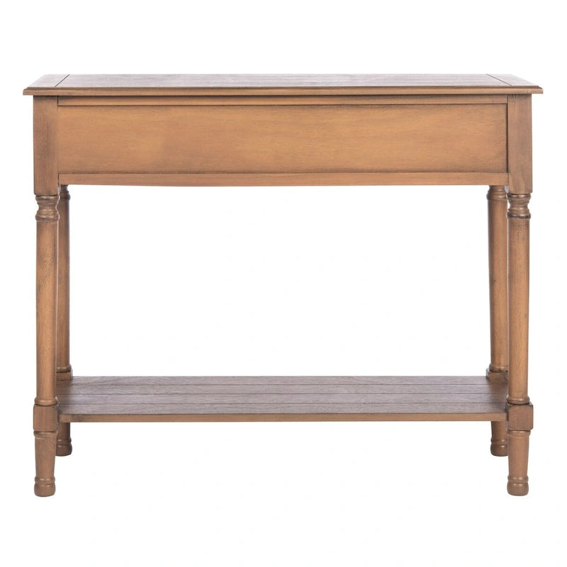 Classic Two-Drawer Console Table with Open Bottom Shelf White