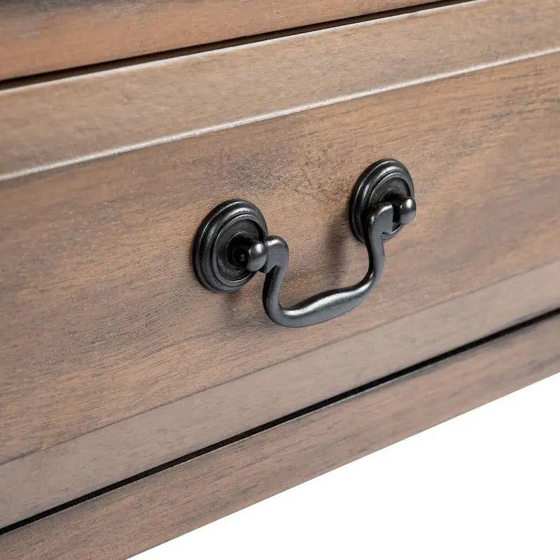 Classic Two-Drawer Console Table with Open Bottom Shelf White