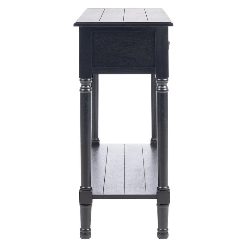 Classic Two-Drawer Console Table with Open Bottom Shelf White