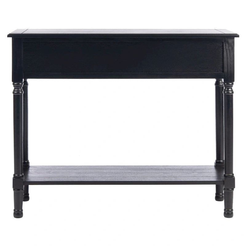 Classic Two-Drawer Console Table with Open Bottom Shelf White