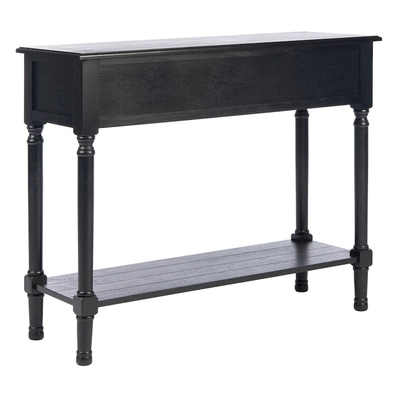 Classic Two-Drawer Console Table with Open Bottom Shelf White