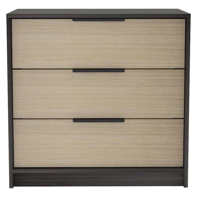 3-Drawer Dresser with Espresso Frame and Light Oak Drawer Fronts