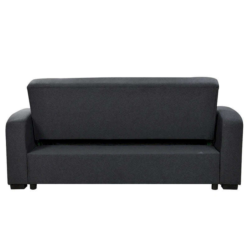 Convertible Sofa with Reclining Backrest, Cup Holders and Pillows