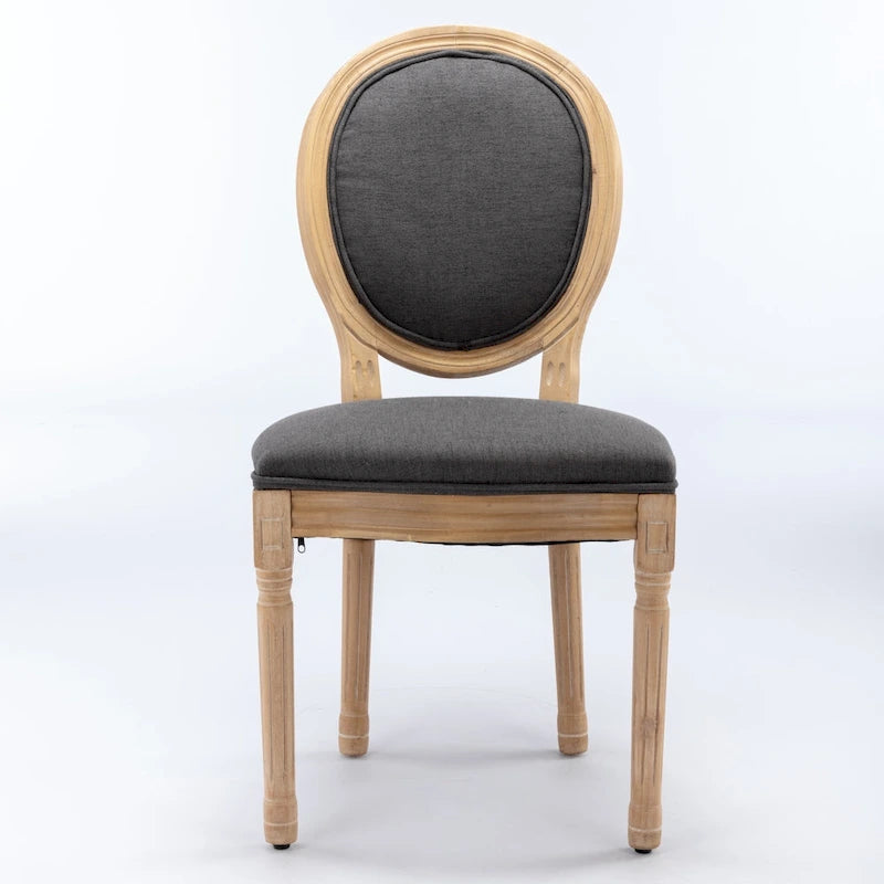 French Style Solid Wood Antique Dining Chair, Set of 2