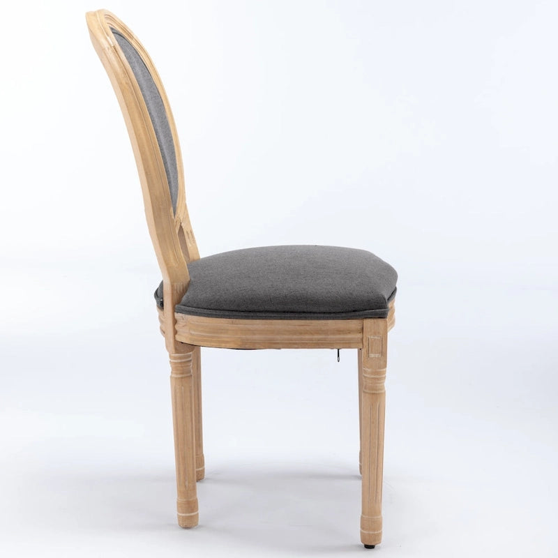 French Style Solid Wood Antique Dining Chair, Set of 2