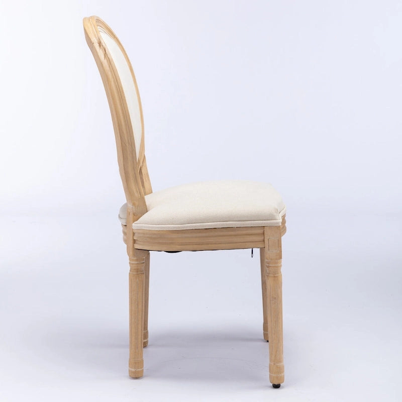French Style Solid Wood Antique Dining Chair, Set of 2