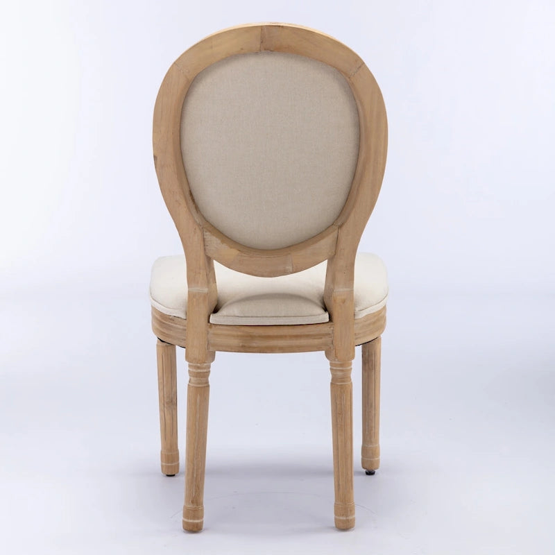 French Style Solid Wood Antique Dining Chair, Set of 2