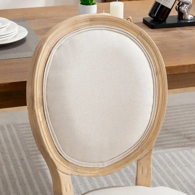 French Style Solid Wood Antique Dining Chair, Set of 2