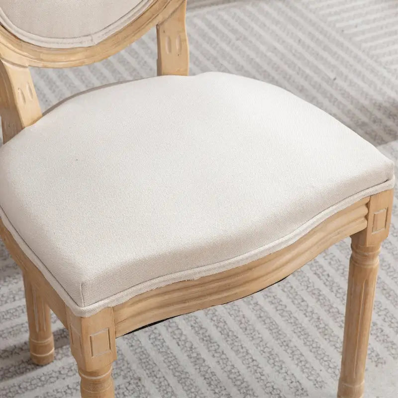 French Style Solid Wood Antique Dining Chair, Set of 2
