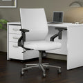 Mid Back Bonded Leather Office Chair with Adjustable Armrests and Chrome Base