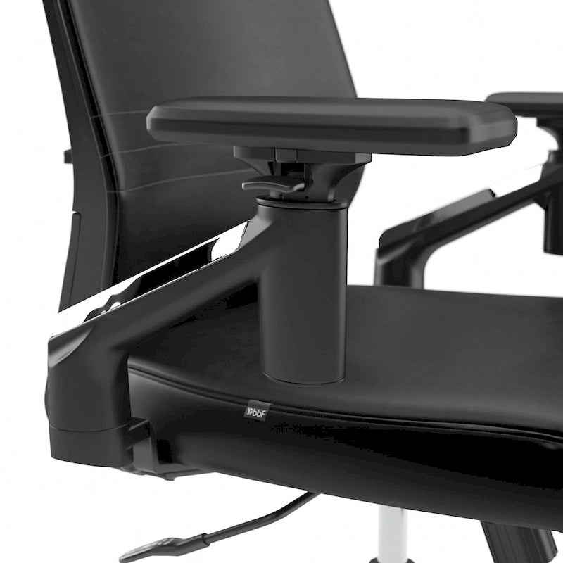 Mid Back Bonded Leather Office Chair with Adjustable Armrests and Chrome Base