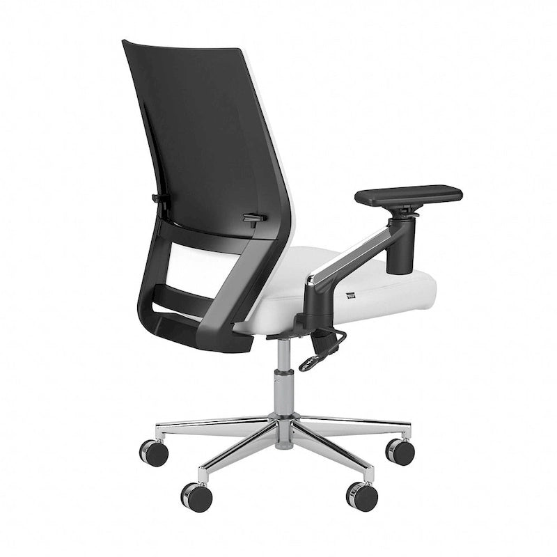 Mid Back Bonded Leather Office Chair with Adjustable Armrests and Chrome Base