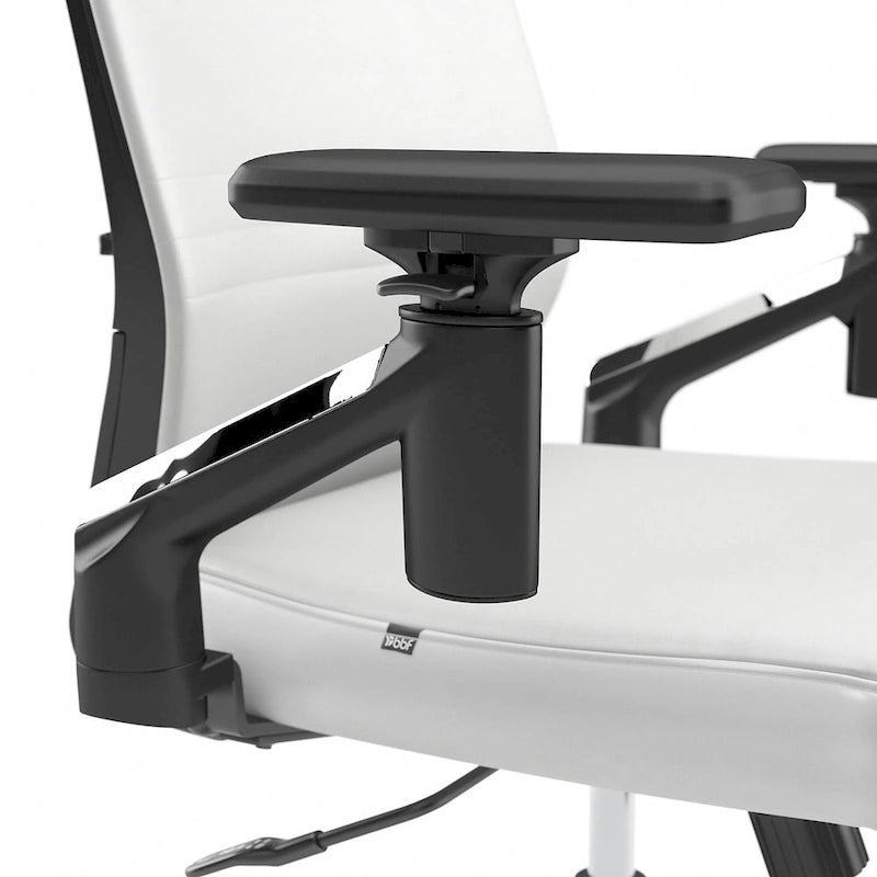 Mid Back Bonded Leather Office Chair with Adjustable Armrests and Chrome Base