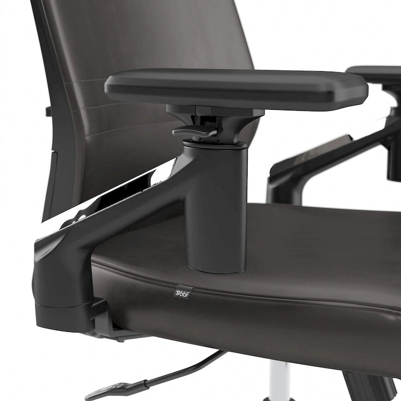 Mid Back Bonded Leather Office Chair with Adjustable Armrests and Chrome Base